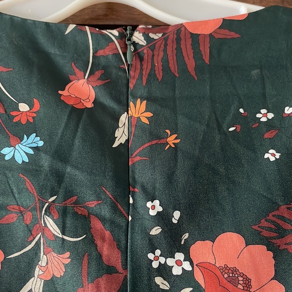 Hunter Green wide Leg floral Jumpsuit faux wrap top flower print sz Large - Picture 7 of 13